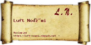 Luft Noémi névjegykártya